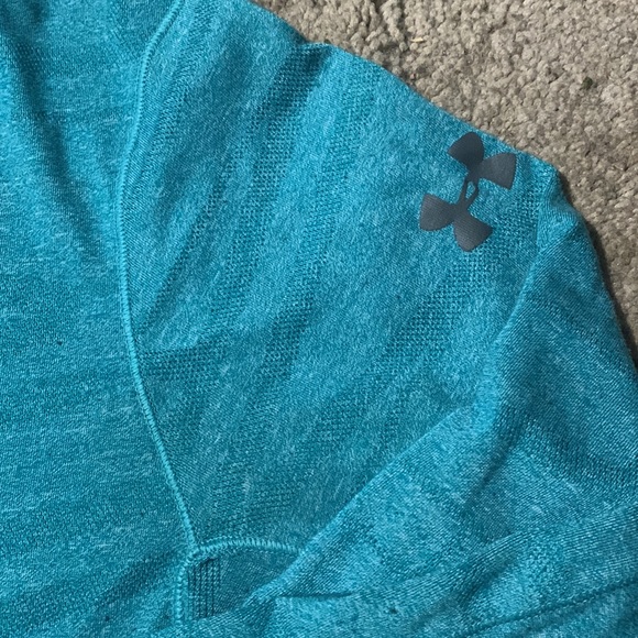 Men’s 3/4 sleeve Teal Under Armor thread borne shirt, size L - Picture 2 of 3